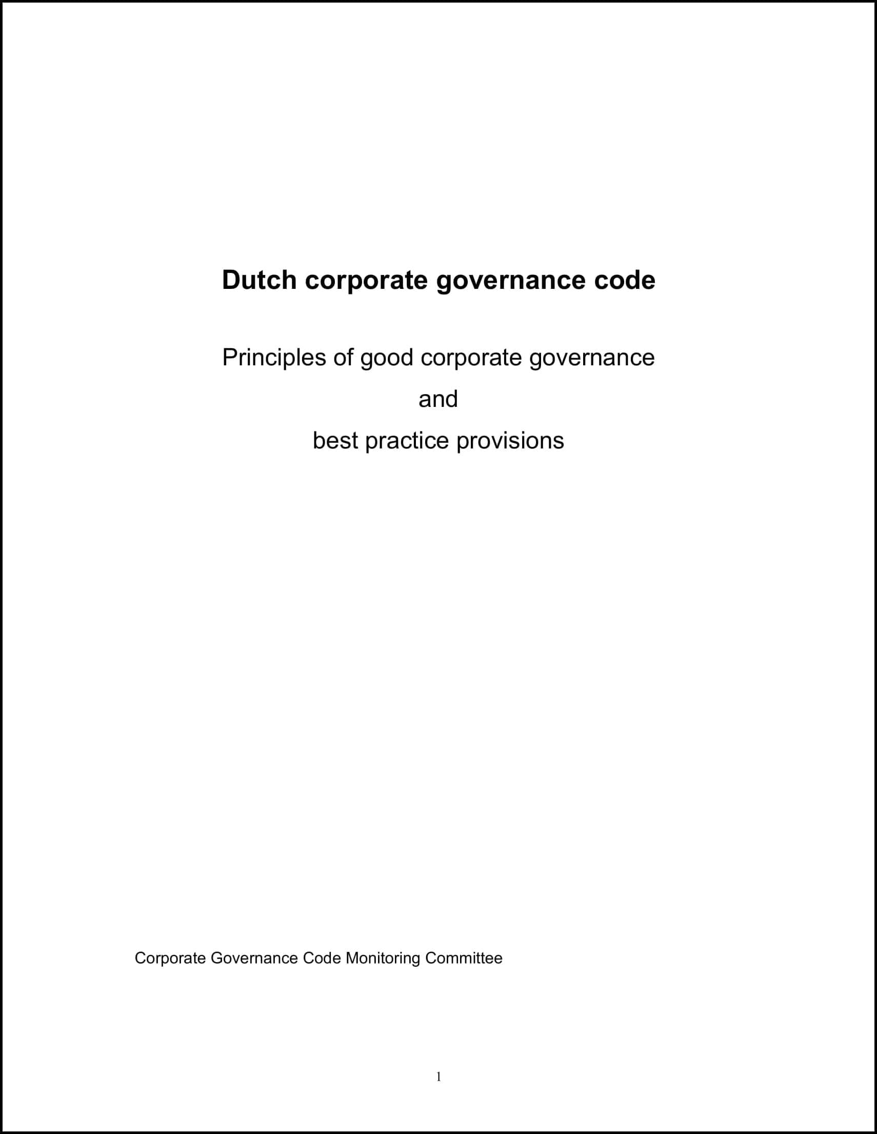 Netherlands - Dutch Corporate Governance Code - 2017